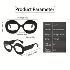 Oversized Oval Sunglasses Y2K Hiphop Glasses UV400