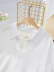 Lace Long Sleeve Blouse with Collar