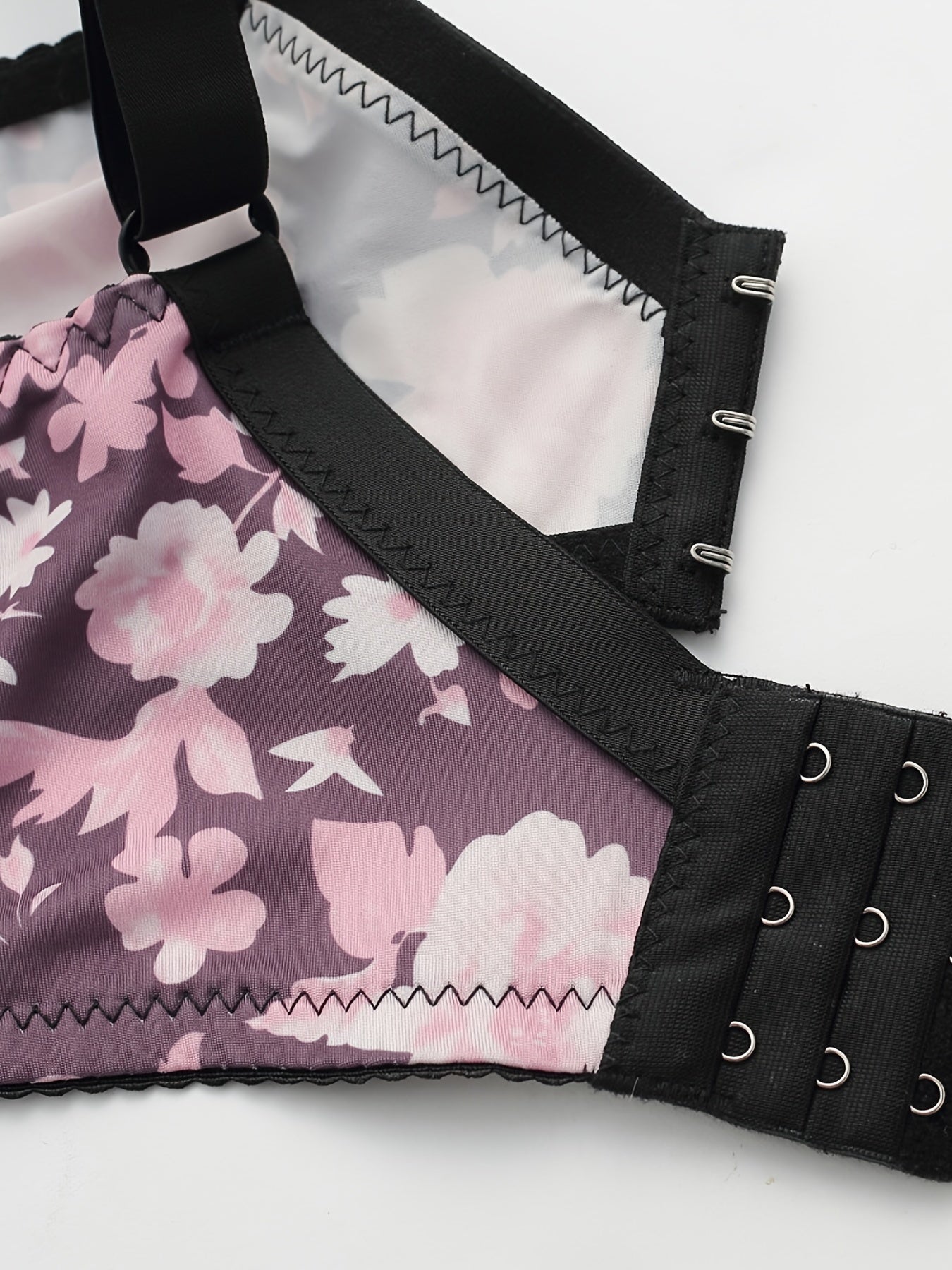 Contrast Lace Floral Print Bra Sexy Bralette
