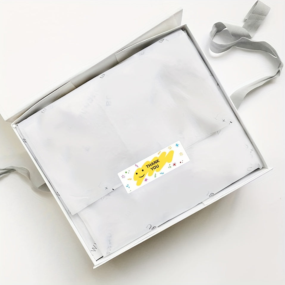 120 Thank You Stickers Rectangular Sealing Paper Takeout Packaging Label