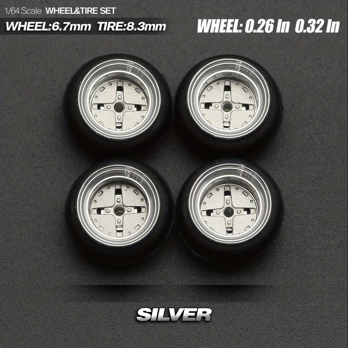 1:64 Scale Static Model Car for Modification Assembly Style All Metal Wheel Hub
