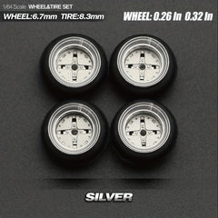 1:64 Scale Static Model Car for Modification Assembly Style All Metal Wheel Hub