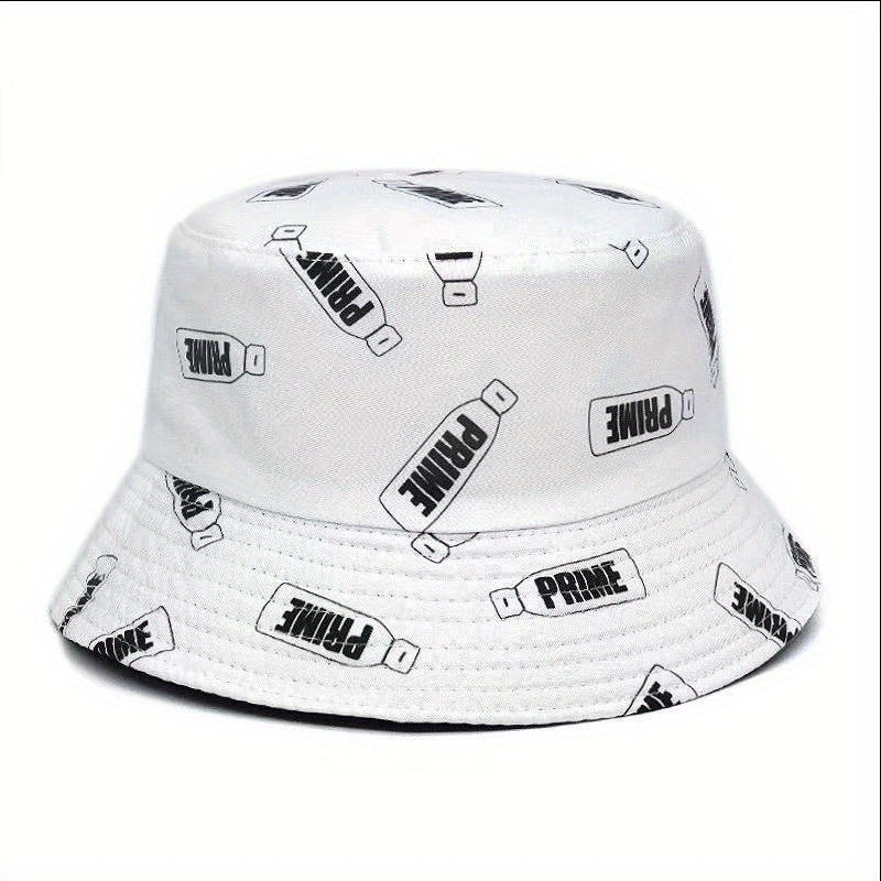 Colorful Bottle Print Bucket Hat Reversible Hip Hop Candy Basin Hat