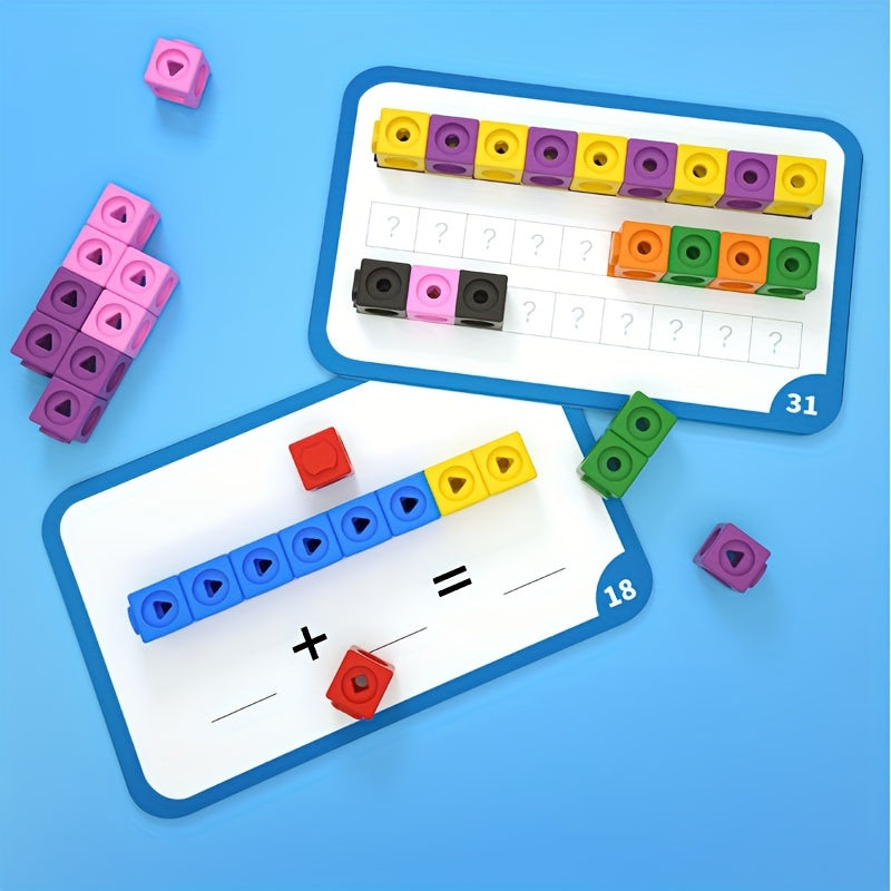 Math Cubes 100 Number Counting Block Toys for Kids Learning Activities