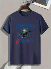 Skateboarding Boy Graphic Print Men's Tee