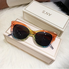 Cat Eye Sunglasses Gradient Lens Block Glasses UV400