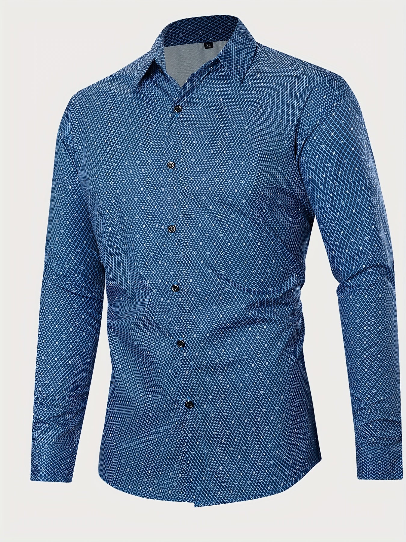 Floral Print Button Up Long Sleeve Shirt for Men