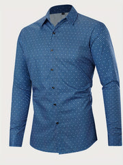 Floral Print Button Up Long Sleeve Shirt for Men