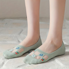 6 Pairs Floral Print Mesh Socks Low Cut Ankle Women's Stockings