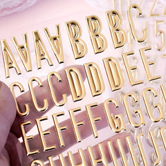 3D Golden Foil Letter & Number Stickers Self Adhesive Cut Outs DIY Crafts