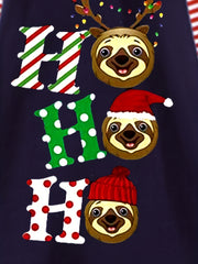 Christmas Cartoon Dress For Toddler Girls' Long Sleeve Playwear Dress