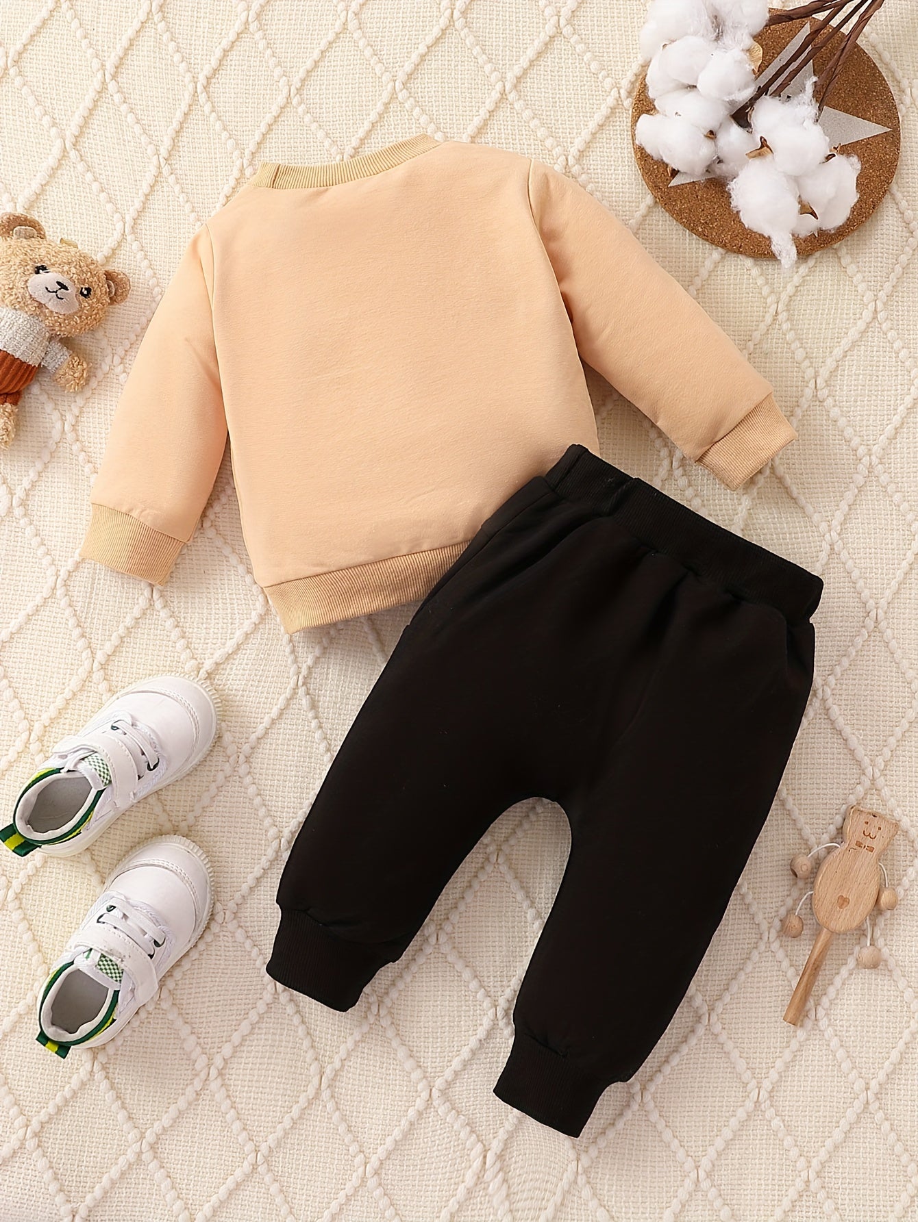 Baby Boy Fall Winter 2Pcs Set Crew Neck Sweatshirt Tops Pants Outfits