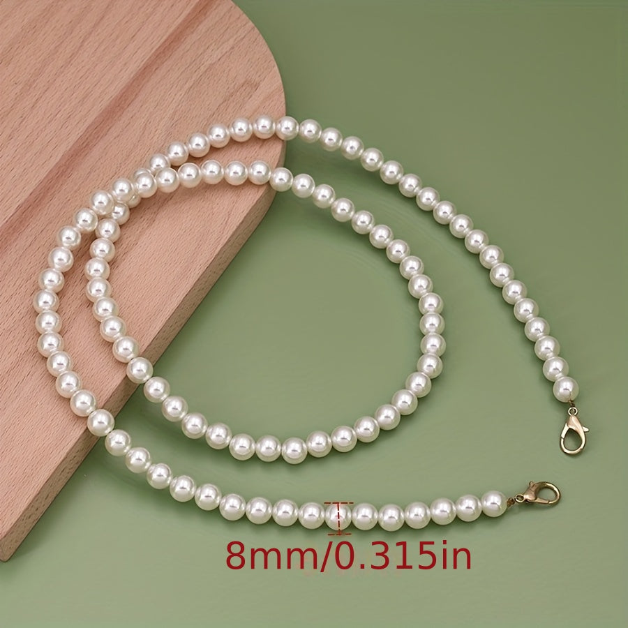 8mm Faux Pearl Bag Chain Handbag Strap Replacement