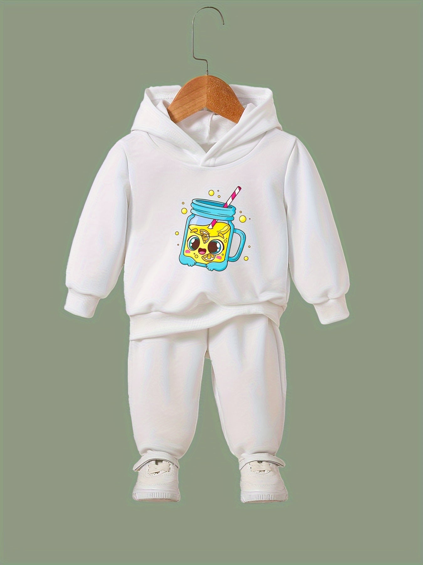Kid's Lemonade Print Long Sleeve Hoodie & Pants Set