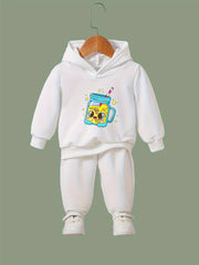 Kid's Lemonade Print Long Sleeve Hoodie & Pants Set