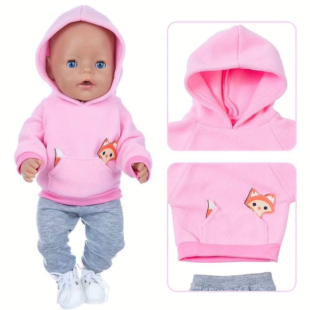 Pink Little Fox Doll Clothes for Realistic Reborn Baby Outfit Set
