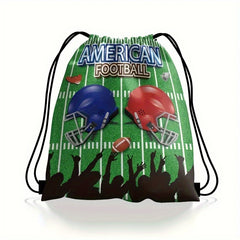 Rugby Pattern Drawstring Bag for Sports Gym Fitness