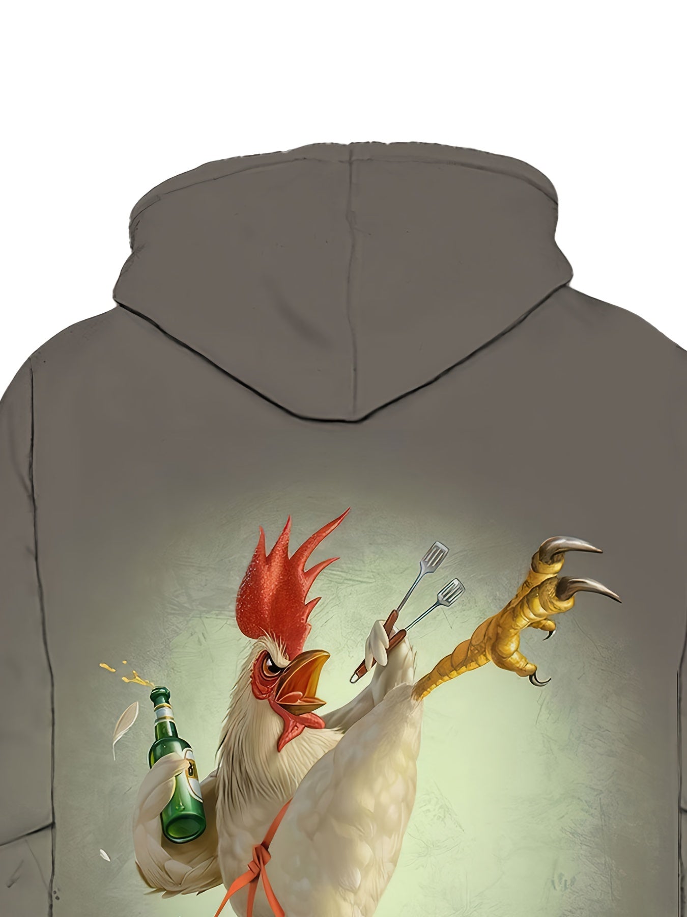Men's Rooster Pattern 3D Print Hooded Sweatshirt Sports Top