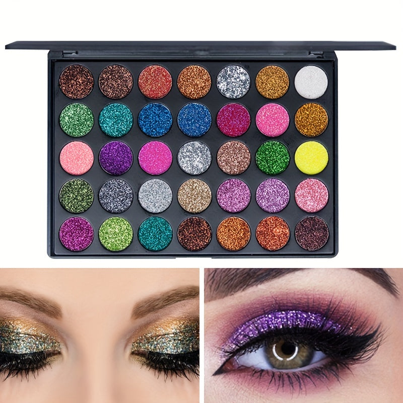 35 Eyeshadow Palette & 8 Makeup Brushes Set for Halloween, Easter, Cosplay
