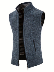 Knitted Sleeveless Cardigan Sweaters Men's Vests for Fall Winter