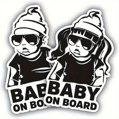 2PCS Car Vinyl Stickers Fun Signs Computer Phone Stickers