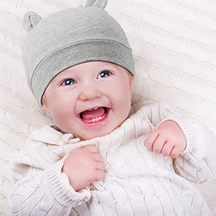 6pcs Newborn Infant Bear Ears Beanie Caps For Toddler Baby Boys And Girls