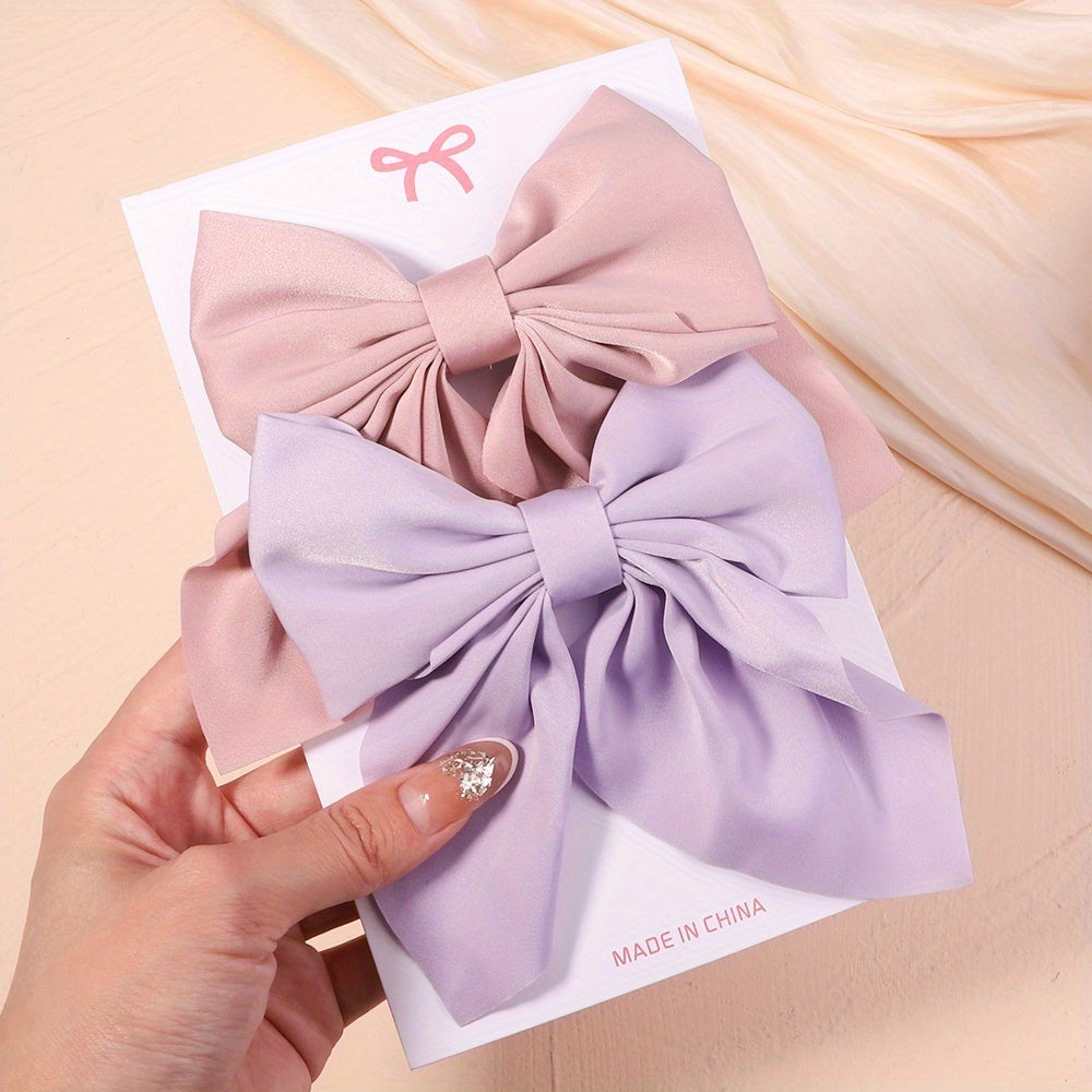 Baby Girls Hair Clips 2pcs Big Bow Headwear Accessories