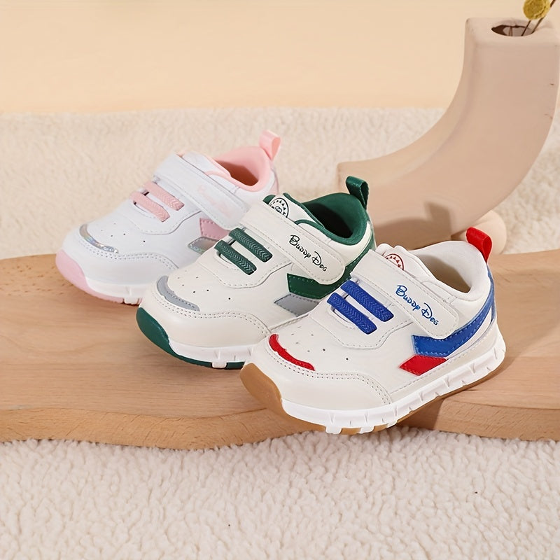 Baby Boys' Hook and Loop Sneakers Lightweight Non Slip Shoes