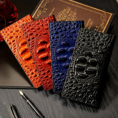 Men's Vintage Crocodile Pattern Long Wallet with Multiple Card Slots