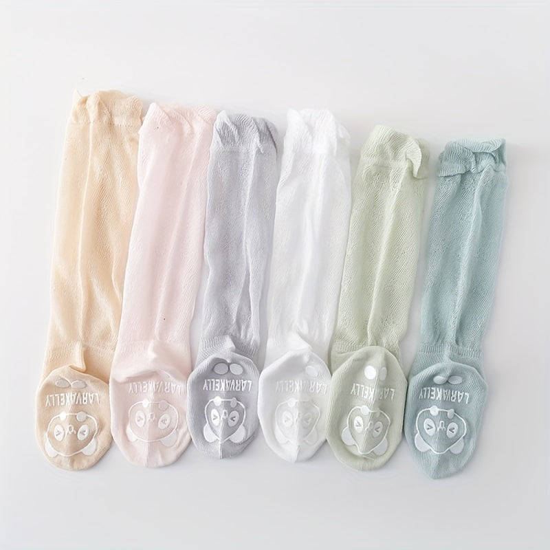 6 Pairs Kids Over the Knee Long Socks Anti-Mosquito Thin Mesh Breathable