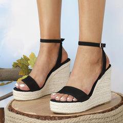 Women's Open Toe Wedge Espadrille Sandals