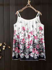 Floral Print Plus Size Cami Top Medium Stretch