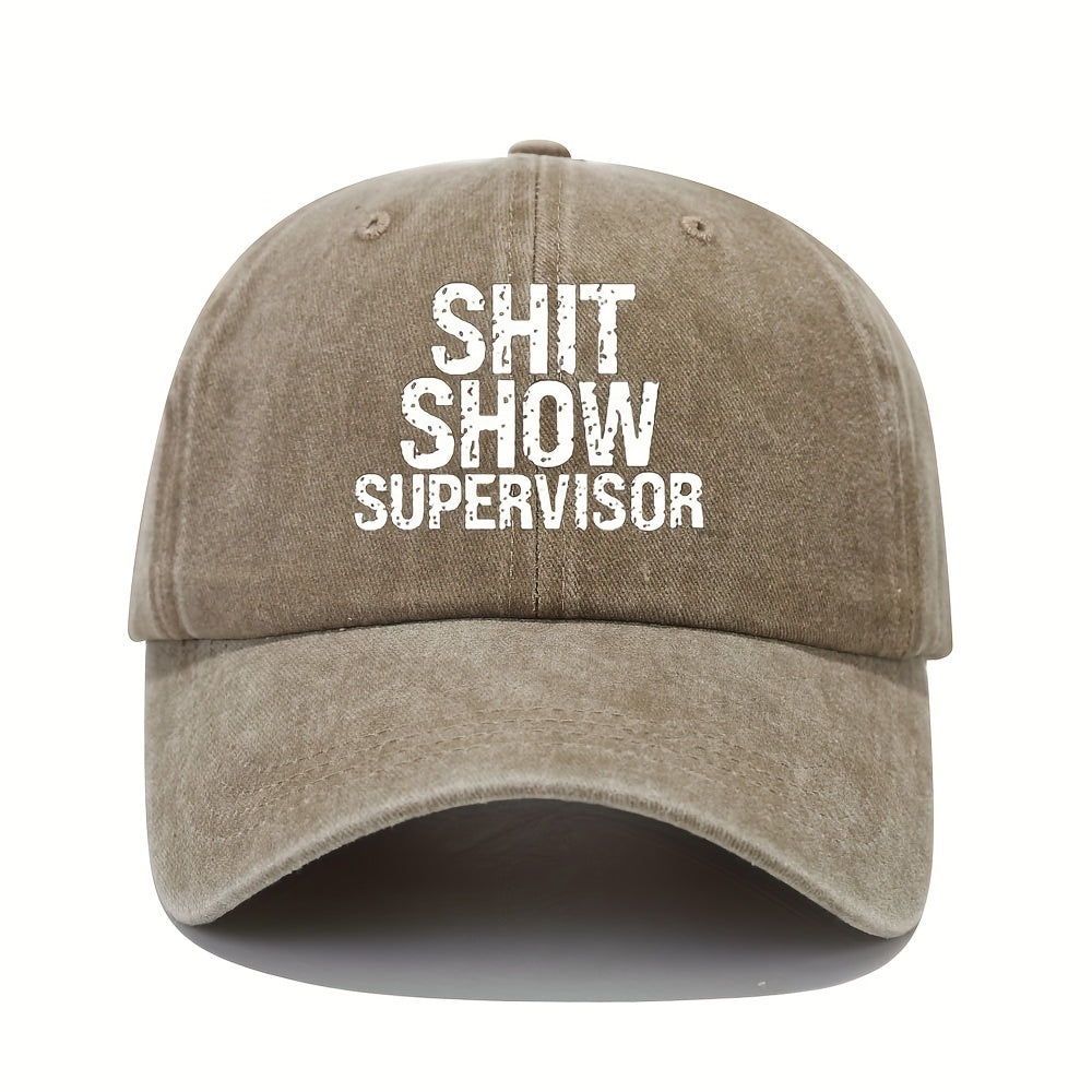 Distressed Baseball Cap Letter Printed Dad Hat Hip Hop Adjustable Sun Hat