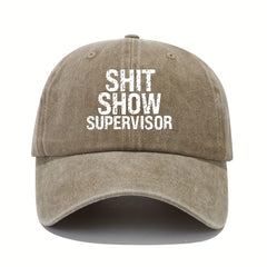 Distressed Baseball Cap Letter Printed Dad Hat Hip Hop Adjustable Sun Hat