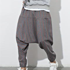 Striped Harem Pants Loose Fit Casual Baggy Trousers