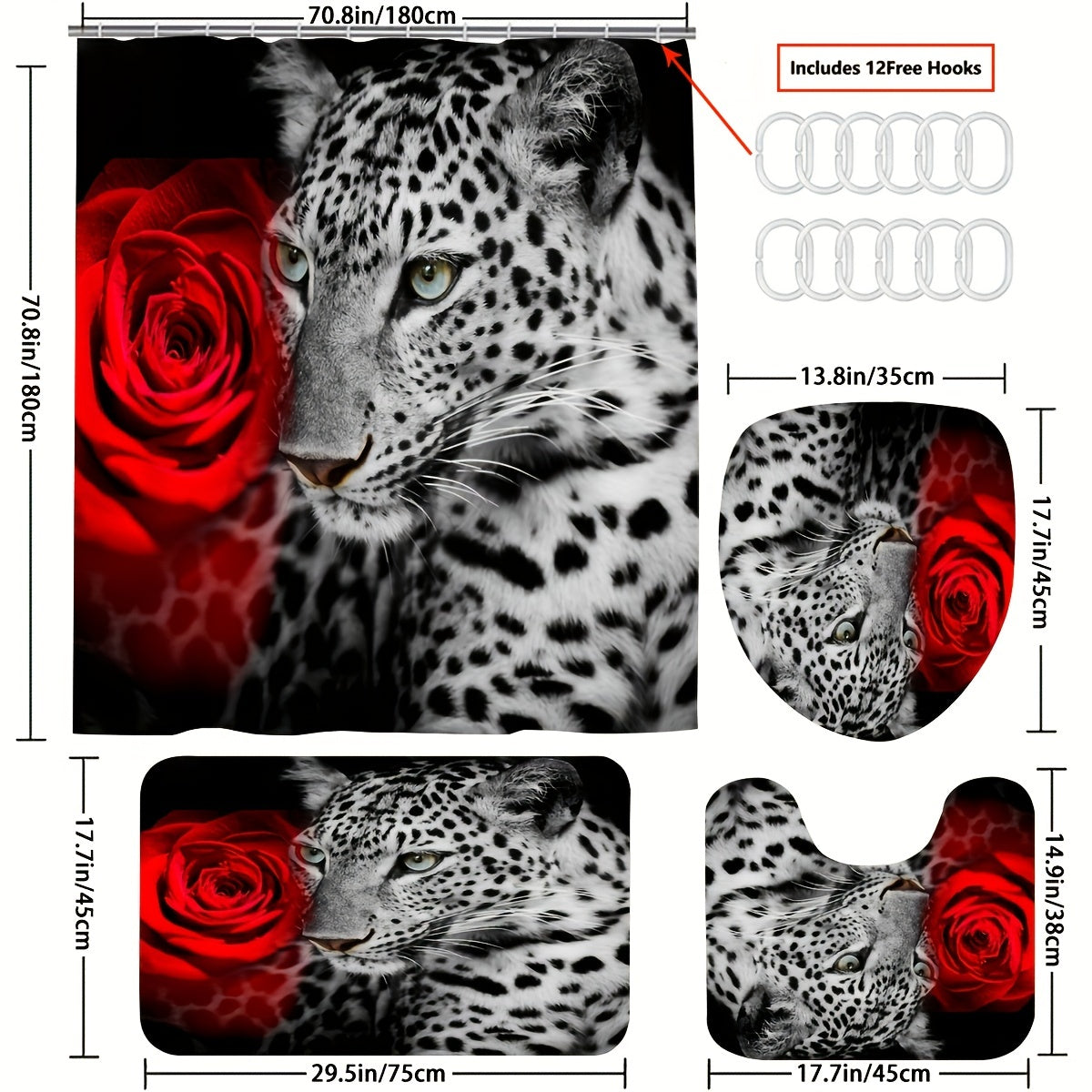 African Safari Leopard Bathroom Set