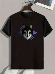 Wolf Print Men's Graphic T shirt Casual Comfy Tees For Summer