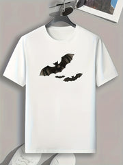 Halloween Bats Print Men's Graphic T shirt Casual Comfy Tees