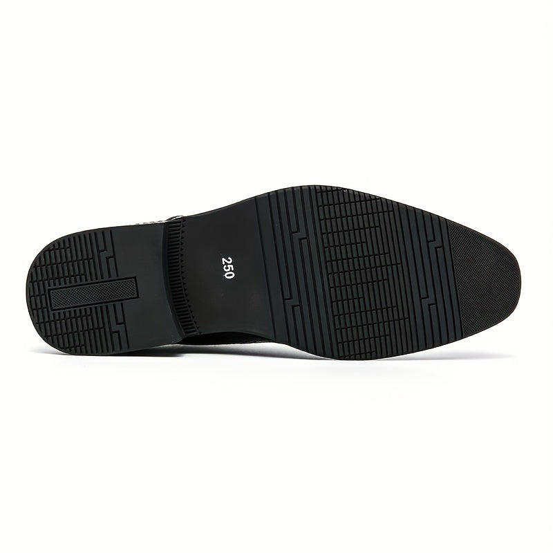 Men's Woven Effect Oxford Shoes Lace up Front Dress Shoes For Men