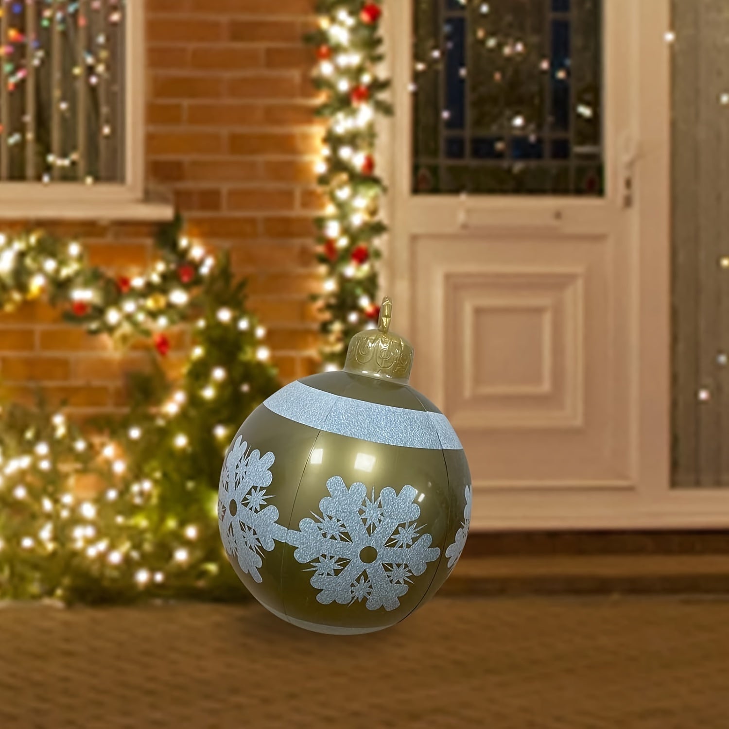 Large Outdoor Christmas Inflatable Decorated Ball, 59.94 cm, PVC Material