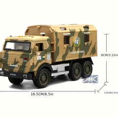 1/32 Military Transport Car Alloy Model With Sound And Light Toy