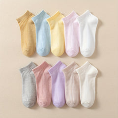 10 Pairs Women's Solid Short Sports Socks Soft & Comfy