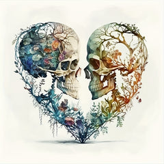 DIY 5D Diamond Painting Set Heart Skull Embroidery Cross Stitch Picture