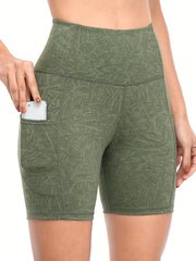Women's Seamless Hip Lifting Workout Shorts With Pockets