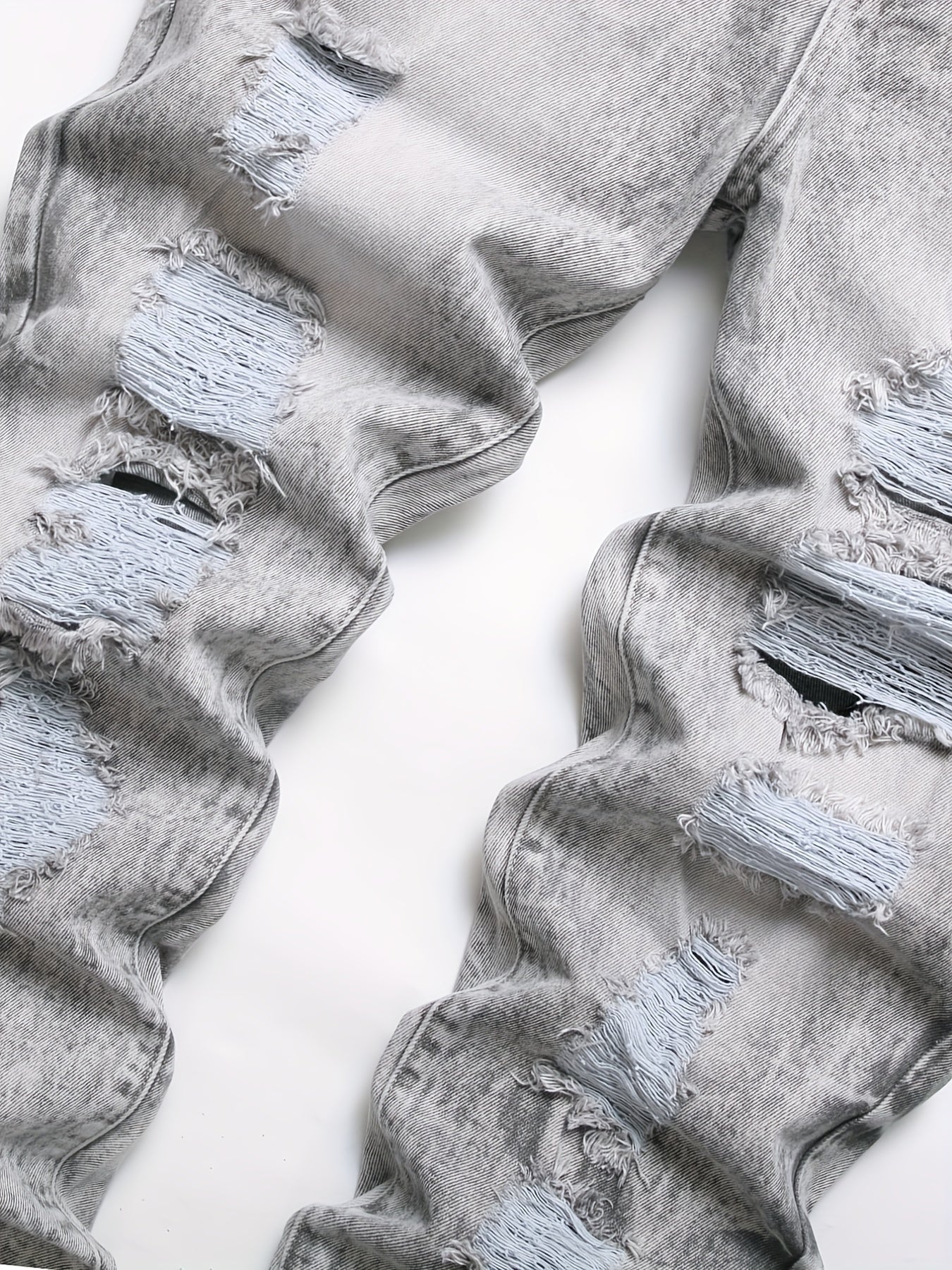Men's Slim Fit Ripped Jeans Distressed Denim Pants
