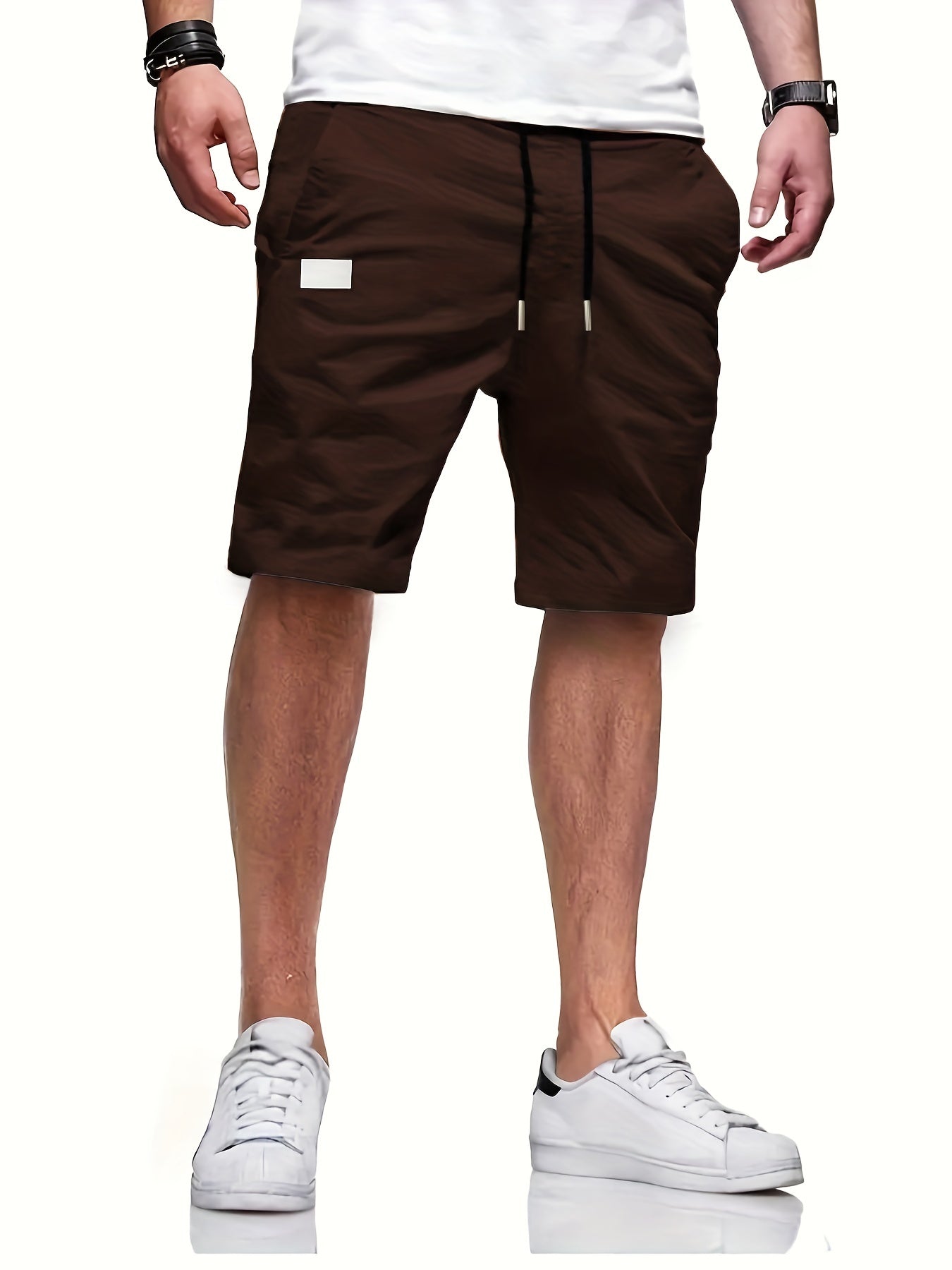 Men's Drawstring Cargo Short Pants Flap Pocket Loose Shorts