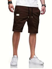 Men's Drawstring Cargo Short Pants Flap Pocket Loose Shorts