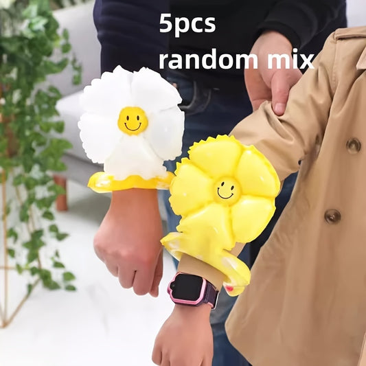 5pcs Happy Face Egg Flowers Wrist Balloon Party Decor