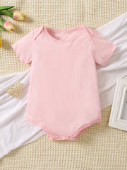 Cotton Baby Short Sleeve Bodysuit Solid Romper