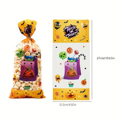 50pcs Halloween Cellophane Candy Bag Hand Gift Small Business Supplies